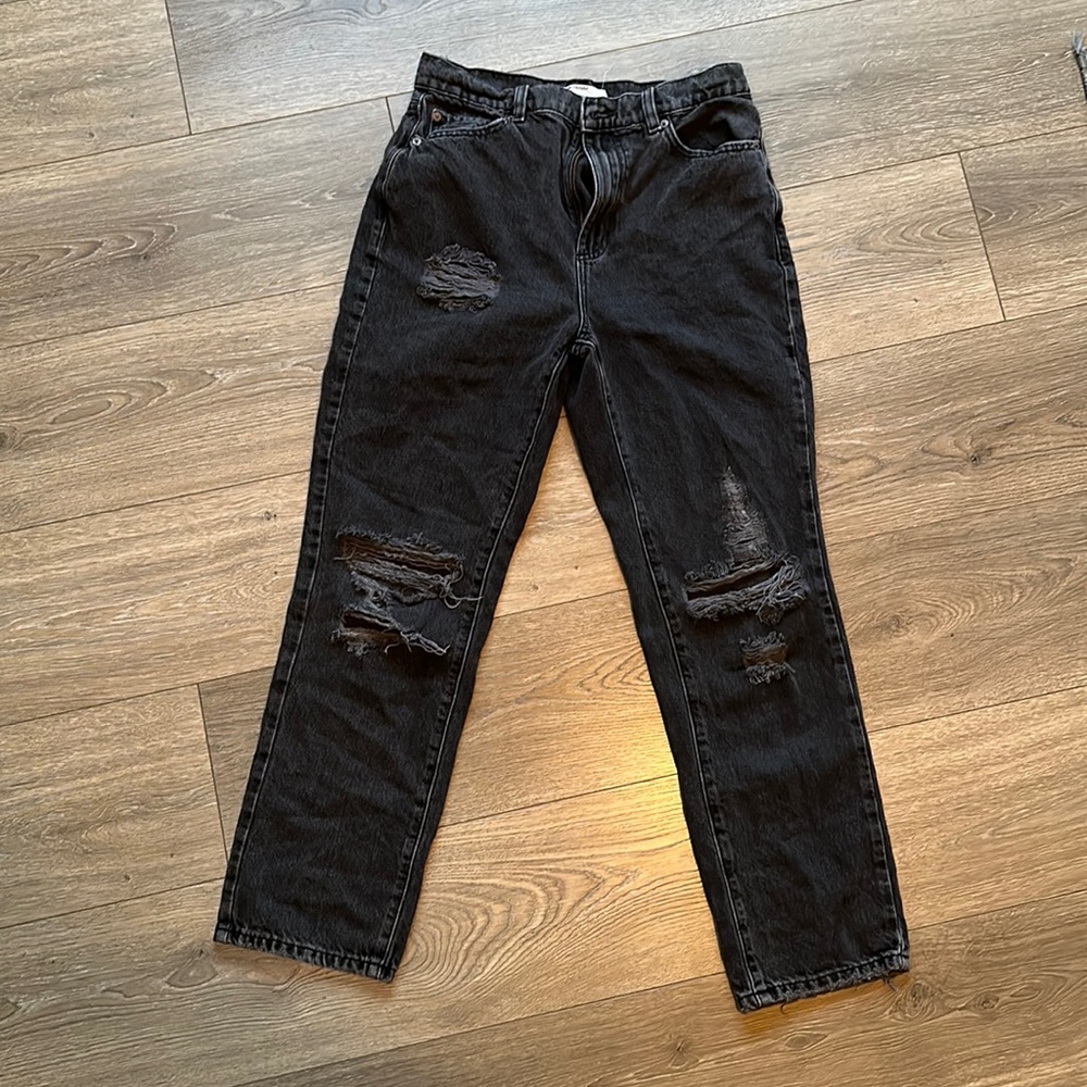 Garage denim black with distressing